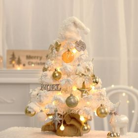 Tabletop Christmas Tree Small Mini Christmas Tree for Table Top;  Artificial Snow Flocked with Xmas Ornaments;  Gold Christmas Decorations for Ho