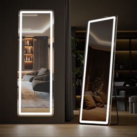 71"x26" LED Full Length Mirror with Aluminum Frame and Polished Glass for Bedroom