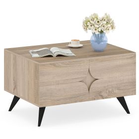 Farmhouse Accent Modern Coffee Table with Storage for Living Room Bedroom
