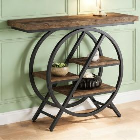 Console Table, Entryway Table with Geometric Metal Frame