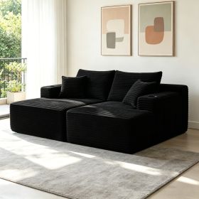 75" Cloud Sectional Couch, L-Shape Chaise with R-Shape Chaise with Deep Seat and Comfortable 2 Seater Couch for Modern Living Room,(Plush Fabric)