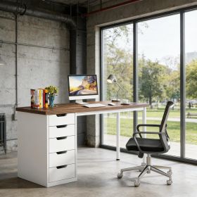 Computer Desk with 5 Drawers, Modern Study Table Writing Desk