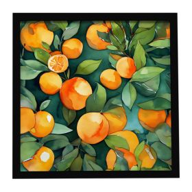 Florida Orange Blossom in Watercolor Framed Metal Print Bathroom, Kitchen, Office, Home Decor Wall Art Ready to Hang, Square, 8X8