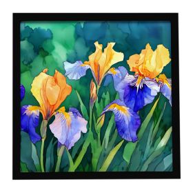 Tennessee Iris in Watercolor Framed Metal Print Bathroom, Kitchen, Office, Home Decor Wall Art Ready to Hang, Square, 8X8