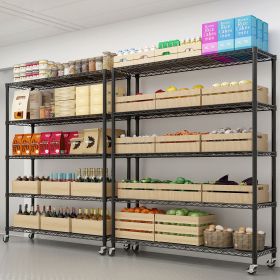 Heavy Duty Storage Shelves 59.06" W Wire Shelving Unit with Wheels 3125LBS NSF Metal Shelves for Storage Adjustable Garage Storage Rack Pantry Sh