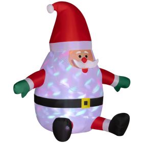 6 Blow-Up Outdoor Yard Display, Inflatable Christmas Santa Claus with Rotating Magic Ball Light for Garden Party (Option: Red-260x130x310 mm)