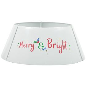 Christmas Tree Collar, Steel Tree Ring Skirt, Home Xmas Decoration for Christmas Tree, 26" x 26" x 11", Cream White (Option: Cream White-580x320x210 mm)
