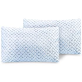 Cooling Memory Foam Pillow Ventilated Soft Bed Pillow W/ Cooling Gel Infused Memory Foam 2Pcs Queen Size (Option: 2PcsKing)