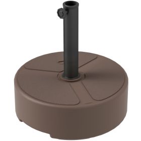 Round Patio Umbrella Base Holder, Heavy Duty Outdoor Umbrella Stand Base, Filled Up To 44lbs With Stand Or 40lbs With Water For Garden, Poolside, (Option: BROWN)
