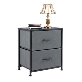 Living Room Cabinet Layers Set of 2 Fabric Drawers Beside Nightstand Table Closet Chest Clothes Display Cabinet Of Furniture (Color: 1pc Gray)